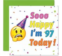 Tarjetas de cumpleaños número 97 para hombres y mujeres - So Happy Im Turning - Tarjeta de feliz cumpleaños para hombre de 97 años, mujer, niñera, abuelo, abuela, abuela, tarjetas de felicitación de