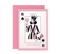 Tarjetas de cumpleaños para ella - Reina del cumpleaños de naipes - Reina del cumpleaños - Bonita tarjeta de cumpleaños para mamá, abuela y esposa - Regalos para amigas - de cumpleaños para damas