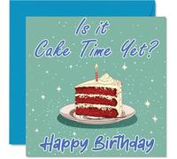 Tarjetas de cumpleaños para ella - Tiempo de terciopelo rojo - Tarjeta de feliz cumpleaños para mamá, papá, hermano, hermana, tía, tío, primo, amigo, familia, colega, 145 mm x 145 mm, tarjetas de