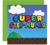 Tarjetas de cumpleaños para madrastra - Super Step Mumio - Divertida tarjeta de feliz cumpleaños para madrastra de hijastra, tarjeta del día de la madre para madrastra, tarjetas de felicitación de