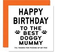 Tarjetas de cumpleaños para mamá del perro, la mejor momia de perro, tarjeta de cumpleaños para perro, regalo divertido para mamá, 145 mm x 145 mm, tarjetas de felicitación feliz día de la madre, regalo para mamá, mamá