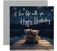 Tarjetas de cumpleaños para marido o esposa, regalo de cumpleaños con texto en inglés "I Love Life With You", para novio, novia, romántica tarjeta de felicitación de amor para él o ella