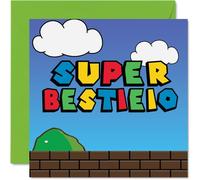 Tarjetas de cumpleaños para mejores amigos, Super Bestieio, divertida tarjeta de feliz cumpleaños para mejor amigo de amigos, regalos de cumpleaños para mejores amigas, tarjetas de felicitación de