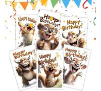 Tarjetas de cumpleaños para mujer, recuerdo de felicitación con mensaje de animal con sobre, juego de tarjetas de cumpleaños para mamá, papá, hija, hijo, hermana, esposa, marido, compañero de trabajo