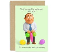 Tarjetas de cumpleaños para papá, diseño divertido y divertido con texto en inglés "Get Wiser With Age, Rude Cheeky Naughty, For Husband Son Brother Uncle Sister Daughter, Comes with Premium Envelope