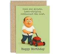 Tarjetas de cumpleaños para papá, divertido diseño de rayas de césped, broma humorística de vejez para adultos masculinos, regalos para él, hermano, marido, novio, colega, compañero de trabajo