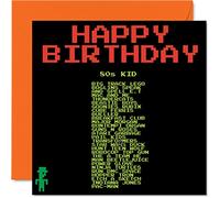 Tarjetas de cumpleaños retro para hombres, mujeres, él, ella, niño de los años 80, tarjeta de feliz cumpleaños para hermano, hermana, hijo, hija, tía, tío, mamá, papá, amigo, 145 mm, divertidas