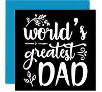 Tarjetas de cumpleaños sinceras para papá - World's Greatest - Impresionante tarjeta de feliz cumpleaños para papá de parte de hija hijo, regalos de cumpleaños para padre, 145 mm x 145 mm, tarjetas de
