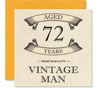 Tarjetas de cumpleaños vintage de 72 años para hombres, 72 años, divertida tarjeta de cumpleaños para abuelo, papá, marido, tío, hermano, abuelo, tarjetas de felicitación, tarjeta de 72 cumpleaños