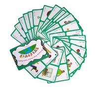 Tarjetas de destellos de verbos laminadas para estudiantes de preescolar, juego de gramática pasada presente irregular con imágenes, soporte de lección en casa de doble Tarjetas de aprendizaje de