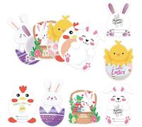 Tarjetas de dulces de Pascua a granel, soporte para tarjetas de chocolate de conejo, tarjetas de felicitación de conejo con cúpulas de plástico para primavera, cumpleaños, Pascua, fiestas, regalos, no