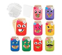 Tarjetas de dulces de San Valentín, con bolsas de golosinas, suministros divertidos para fiestas, juego de tarjetas de intercambio divertidas para niños, niñas, niños, viajes, aula, escuela, fiesta de