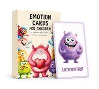 Tarjetas de emoción para niños ingleses para Mindfulness - Juego de 32 | Desarrolla herramientas de regulación emocional para niños con estos juegos duraderos y atractivos de 32 tarjetas diseñados