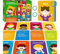 Tarjetas de Emociones, 50 Diferentes Sentimientos con Habilidades de Afrontamiento - Aprender a Identificar Diversos Estados de Ánimo, Caras de Dibujos Animados Que Representan Emociones