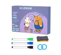 Tarjetas de Entrenamiento a la Escritura - Pluma Reutilizable Aprendizaje Educativo Maestría del Trazado,Kit de Escritura y Gráfico para Aprender a Escribir - Juego Educativo Mixto Hogar Escuela