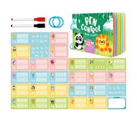 Tarjetas de entrenamiento de dominio de plumas, juguete de educación temprana borrable | Juego de práctica de escritura con tarjetas de control de bolígrafo, para niños de 2 a 6 años de edad