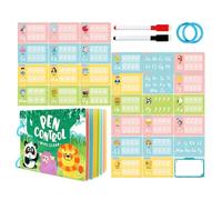 Tarjetas de entrenamiento para el control de la pluma, educación temprana interactiva, juego para práctica de caligrafía con tarjetas de control de bolígrafo, para niños de 2 a 6 años de edad