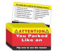 Tarjetas de estacionamiento incorrecto - Notas de advertencia sarcásticas, tarjetas divertidas para violaciones de estacionamiento | 100X bajo para adultos, entradas de estacionamiento