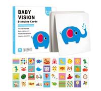 Tarjetas de estimulación visual - Enfoque de alto contraste, diseño de patrón y negro Tarjetas de estimulación de la visión del bebé, 20 tarjetas visuales interactivas educativas a doble cara,