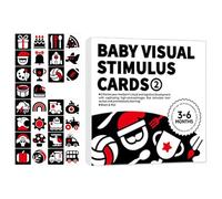Tarjetas de estimulación visual, un juego de tarjetas de desarrollo sensorial en y negro - tarjetas de aprendizaje interactivas para niños pequeños y niñas