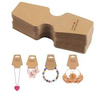 Tarjetas de Exhibición para Joyas en Papel Kraft - 100 Piezas Autoadhesivas para Collares y Pendientes