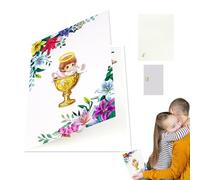 Tarjetas de felicitación 3D Baby Shower, tarjetas de felicitación del santo bautismo con ángel, regalo para recordar la celebración para padrinos niños niñas familia y amigos