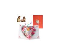 Tarjetas de felicitación 3D con forma de corazón en forma de corazón, coloridas tarjetas 3D creativas florales 3D escritas a mano, tarjeta del día de la madre pensando en ti recuperarte, pensado para