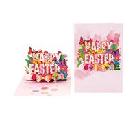 Tarjetas de felicitación 3D - Recuerdo de papel emergente huevo de primavera y conejo | Tarjeta de agradecimiento de Pascua para amigos, familia, esposa, marido, novia, madre, padre, maestro, regalo