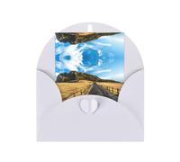 Tarjetas de felicitación blancas con sobres a juego - Tarjetas de bendición en blanco con impresión de la isla de Jeju Corea para cumpleaños, boda, día de San Valentín