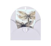 Tarjetas de felicitación blancas con sobres, tarjetas de notas en blanco con estampado de libélula moderna, perfectas para cumpleaños, bodas, aniversarios