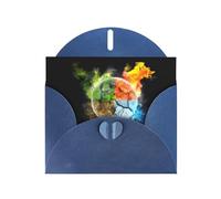 Tarjetas de felicitación con estampado azul de cuatro elementos de 15 x 10 cm con sobre, perfectas para escribir saludos y notas de agradecimiento