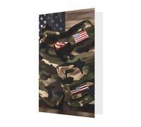 Tarjetas de felicitación con estampado de banderas americanas de camuflaje para todas las ocasiones