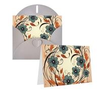 Tarjetas de felicitación con estampado de corona floral, tarjetas de agradecimiento, tarjetas de notas en blanco con sobres, tarjetas de cumpleaños para todas las ocasiones