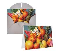 Tarjetas de felicitación con estampado de frutas y flores tropicales, tarjetas de agradecimiento en blanco con sobres, tarjetas de cumpleaños para todas las ocasiones