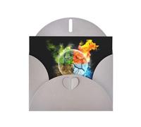 Tarjetas de felicitación con estampado gris de cuatro elementos de 15 x 10 cm con sobre, perfectas para escribir saludos y notas de agradecimiento