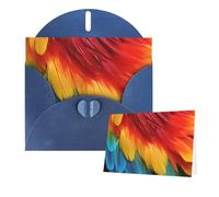 Tarjetas de felicitación con sobres, fantásticas tarjetas en blanco de plumas de loro para todas las ocasiones, tarjeta de agradecimiento para invitaciones de boda, día de San Valentín, 10 x 15 cm