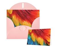 Tarjetas de felicitación con sobres, fantásticas tarjetas en blanco de plumas de loro para todas las ocasiones, tarjeta de agradecimiento para invitaciones de boda, día de San Valentín, 10 x 15 cm