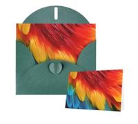 Tarjetas de felicitación con sobres, fantásticas tarjetas en blanco de plumas de loro para todas las ocasiones, tarjeta de agradecimiento para invitaciones de boda, día de San Valentín, 10 x 15 cm