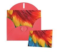 Tarjetas de felicitación con sobres, fantásticas tarjetas en blanco de plumas de loro para todas las ocasiones, tarjeta de agradecimiento para invitaciones de boda, día de San Valentín, 10 x 15 cm