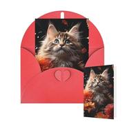 Tarjetas de felicitación con sobres, imágenes de gatos y flores, tarjetas de felicitación para todas las ocasiones, tarjeta de agradecimiento en blanco para invitaciones de boda, día de San Valentín