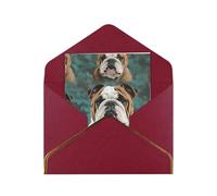 Tarjetas de felicitación de 17,5 x 11,5 cm, tarjetas de felicitación en blanco divertidas de bulldog inglés, tarjetas de felicitación plegables en blanco con sobres, tarjeta de agradecimiento en