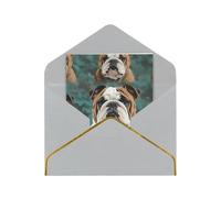 Tarjetas de felicitación de 17,5 x 11,5 cm, tarjetas de felicitación en blanco divertidas de bulldog inglés, tarjetas de felicitación plegables en blanco con sobres, tarjeta de agradecimiento en