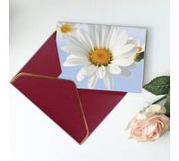 Tarjetas de felicitación de 6 x 4 pulgadas, tarjeta de agradecimiento de margaritas blancas en blanco para cumpleaños, tarjetas pensando en ti para todas las ocasiones