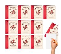 Tarjetas de felicitación de Año Nuevo, postales para decoración de manualidades, con sobres, tarjetas de caballo de Año Nuevo Lunar 2026, para festividades, festivales de invierno, negocios