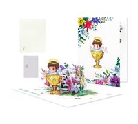 Tarjetas de felicitación de bautizo, tarjetas de felicitación de celebración del santo bautismo, regalo de celebración, confirmación de shower para padrinos, amigos, niñas, familia, nuevos padres