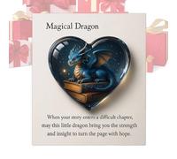 Tarjetas De Felicitación De Bolsillo - Recuerdo De Corazón Con Diseño Acrílico De Dragón, Minitarjeta Coleccionable | Casrds Decorativos Portátiles Para Chica Adolescente, Escritorio Para Madre, Estan