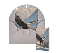 Tarjetas de felicitación de cumpleaños con sobres, diseño de águila calva voladora, tarjetas en blanco para todas las ocasiones, tarjeta de agradecimiento para invitaciones de boda, Navidad, 10 x 15
