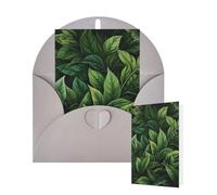 Tarjetas de felicitación de cumpleaños con sobres, diseño de hojas verdes, tarjetas en blanco para todas las ocasiones, tarjeta de agradecimiento para invitaciones de boda, Navidad, 10 x 15 cm