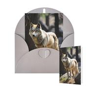 Tarjetas de felicitación de cumpleaños con sobres, diseño de lobo de vida silvestre, tarjetas en blanco para todas las ocasiones, tarjeta de agradecimiento para invitaciones de boda, Navidad, 10 x 15
