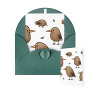 Tarjetas de felicitación de cumpleaños con sobres, diseño de pájaros kiwi, bonitas tarjetas en blanco para todas las ocasiones, tarjeta de agradecimiento para invitaciones de boda, cumpleaños